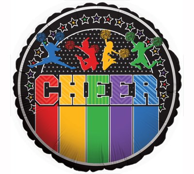Cheer On Black Mylar Balloon Singapore