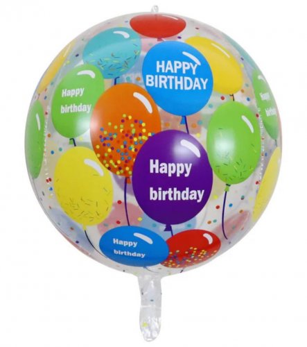 Happy Birthday Colorful Bubble Balloon