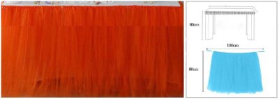 CORAL ORANGE Colour TUTU Table Skirt (1 METRE) Singapore