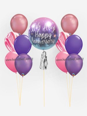 Personalize ORBZ Ombre Red Blue Balloon Bundle Set Singapore