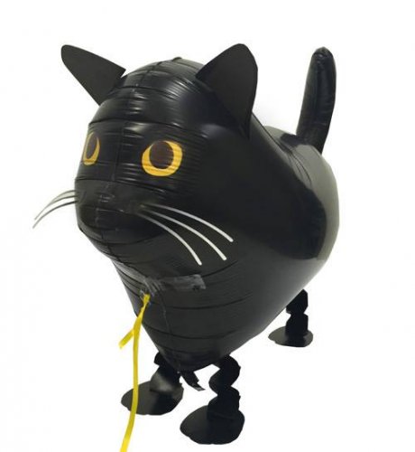 Walking Pet Animal Balloon - Black Cat Halloween