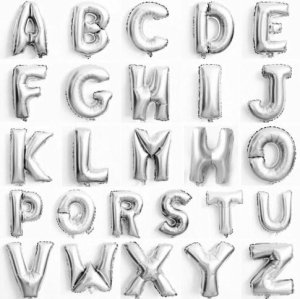 mini alphabet silver balloon