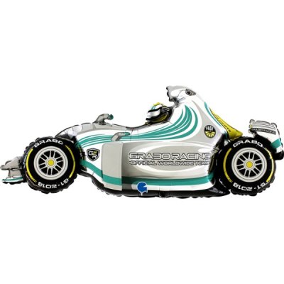 F1 Racing Silver Car Super Shape Mylar Balloon Singapore