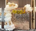 Champagne Gold Shimmery Wall with Balloon Garland Singapore