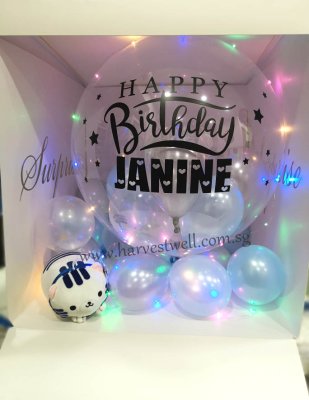 Customize Surprise Gift Box with Birthday Bubble Balloon Singapore