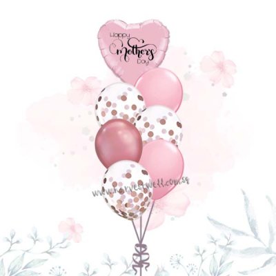Happy Mothers Day Customised Lush Pink Balloon Bouquet Singapore