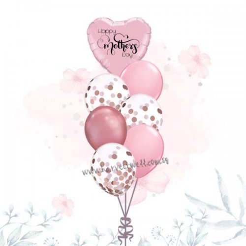 Happy Mothers Day Customised Lush Pink Balloon Bouquet