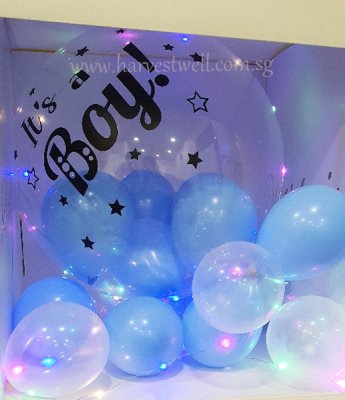 Customize Surprise Gift Box It's a Boy Bubble Balloon Singapore