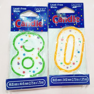 PROMO Number 8 and 0 Dots Candle Set Singapore