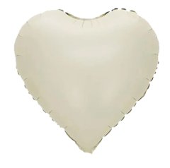 Cream Heart Shape Helium Mylar Balloon