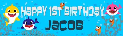 Baby Shark Birthday Customized Banner Singapore
