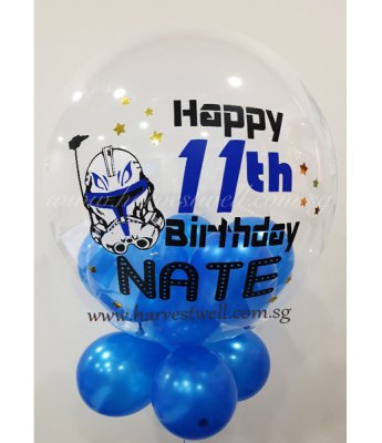 Personalised Captain Rex Theme Bubble Balloon Singapore