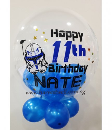 Personalised Captain Rex Theme Bubble Balloon