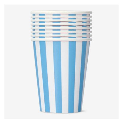 Blue Stripes 9OZ Paper Cup 8pcs Singapore