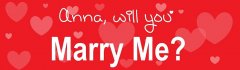 Red Heart Proposal Customized Banner