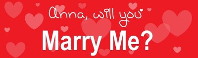 Red Heart Proposal Customized Banner Singapore