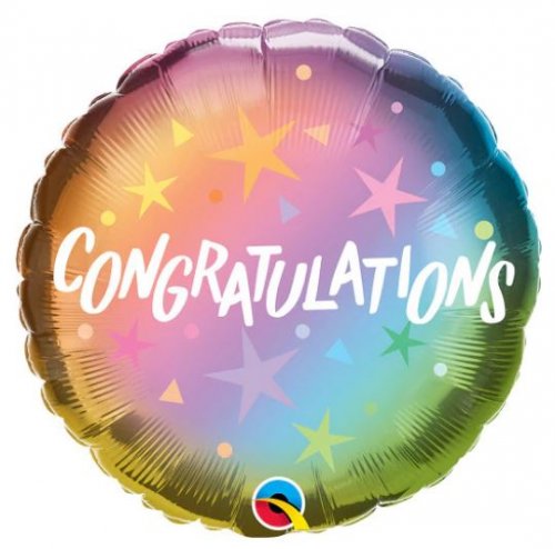 Congratulations Ombre and Star Foil Balloon