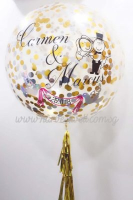 Cute Couple Wedding Confetti Jumbo Helium Latex Balloon Singapore