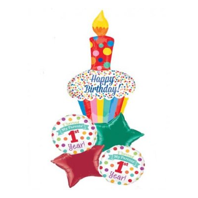 Cupcake Birthday Candle Balloon Package Singapore
