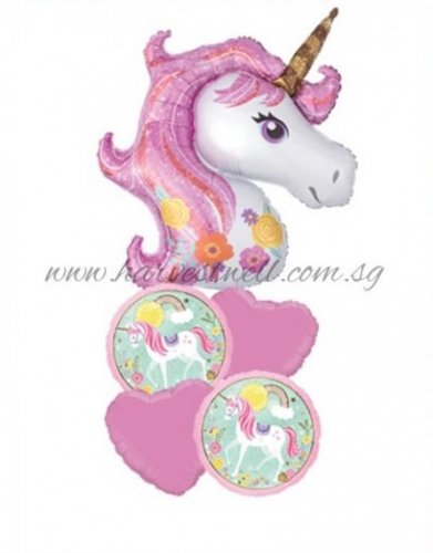 Pink Glitter Unicorn Balloon Package