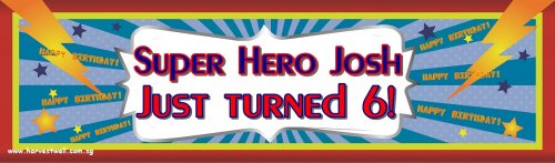 Super Hero Birthday Customized Banner