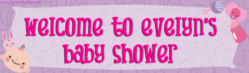 Baby Girl Shower Customized Banner