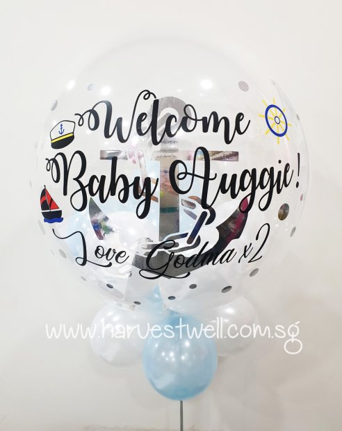 Personalised Nautical Theme Bubble Balloon Singapore