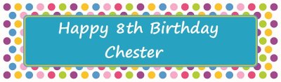 Bright Polka Dots Blue Customized Banner Singapore