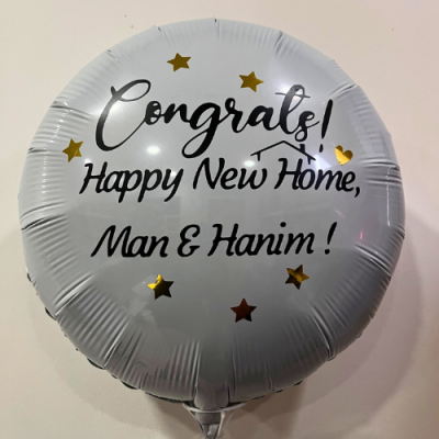 Happy New Home Customised Print on Foil Balloon Singapore