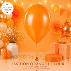 Orange Colour Helium Latex Balloon