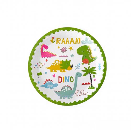 Happy Dino Birthday 7'' Paper Plate