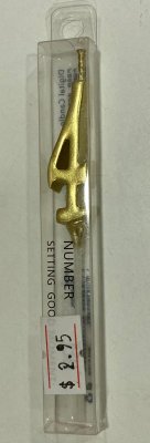 Gold Number 4 Thin Birthday Candle Singapore