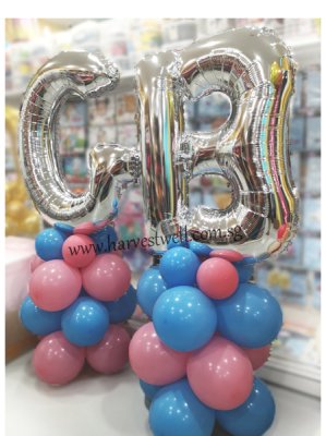 Gender Reveal Megaloon Balloon Column Singapore