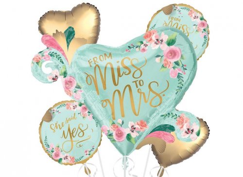 From Miss To Mrs Floral Love Balloon Bouquet