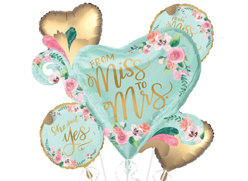 From Miss To Mrs Floral Love Balloon Bouquet Singapore