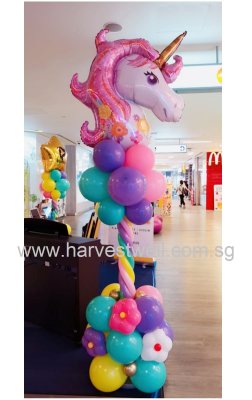 Unicorn Theme Sculpture Balloon Column Singapore