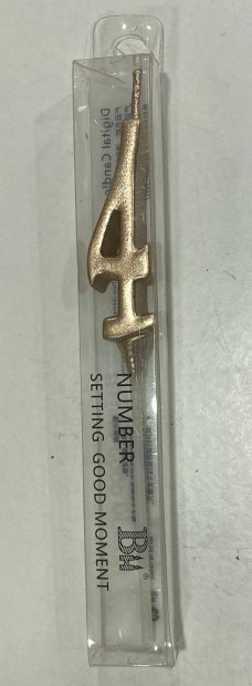 Rose Gold Number 4 Thin Birthday Candle Singapore