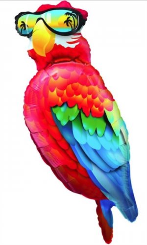 Tropical Cool Parrot Super Shape Mylar Balloon