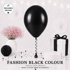 Black Colour Helium Latex Balloon