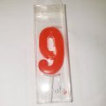 Red Number 9 Birthday Candle