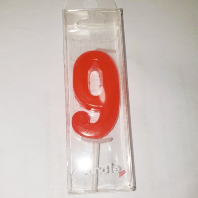 Red Number 9 Birthday Candle Singapore