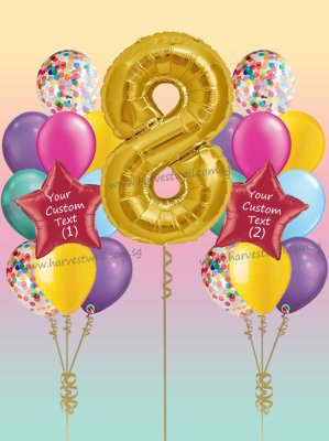 Personalised 80s Retro Megaloon Balloon Bundle Set Singapore