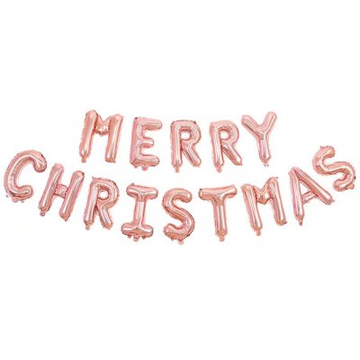 Merry Christmas Rose Gold Mini Letter Balloon Set Singapore