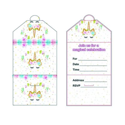 Unicorn Birthday Invitation Card Singapore
