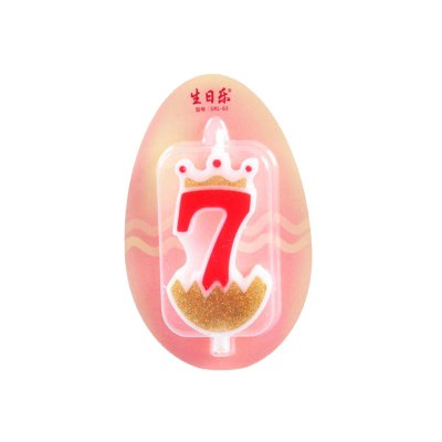 Number 7 Crown Candle with Gold Glitter Singapore