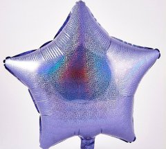 Holographic Purple Star Shape Mylar Balloon