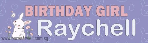 Cute Bunny Birthday Customized Banner