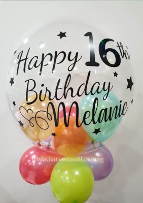 Customised Happy Birthday Stars Love Bubble Balloon Singapore