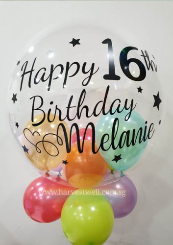 Customised Happy Birthday Stars Love Bubble Balloon