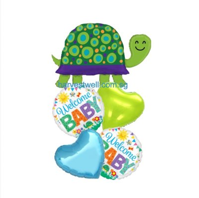 Welcome Baby Turtle Balloon Bouquet Singapore